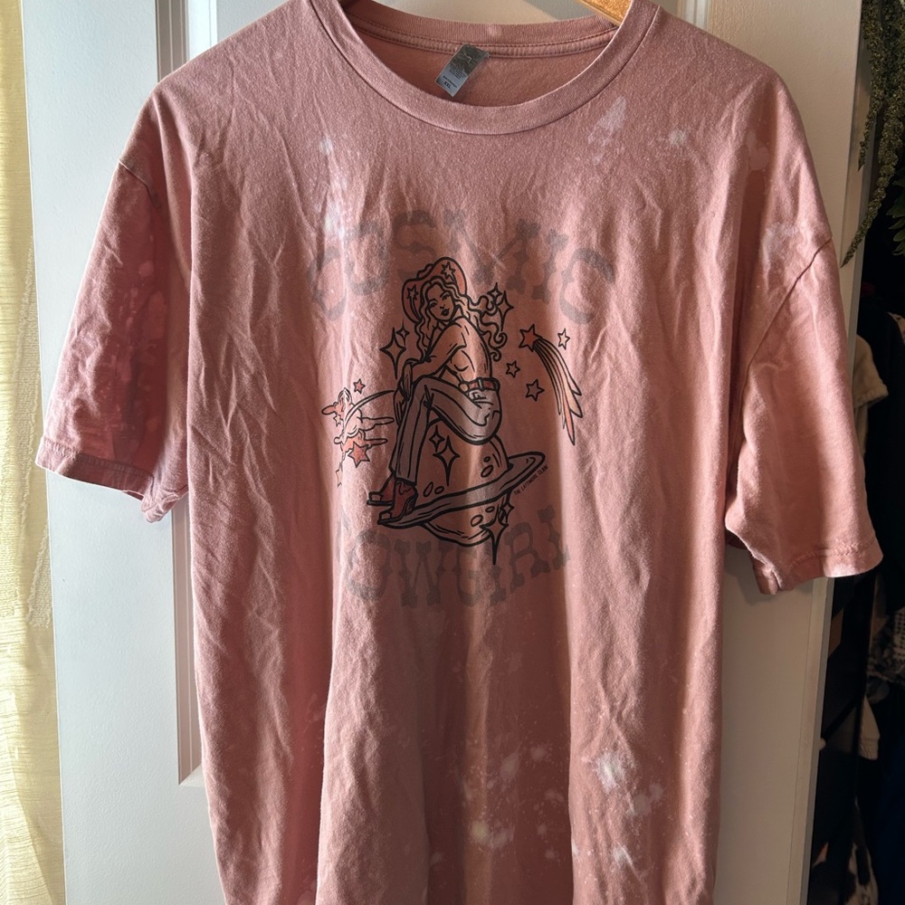 COSMIC COWGIRL DISTRESSED BLEACH TOP